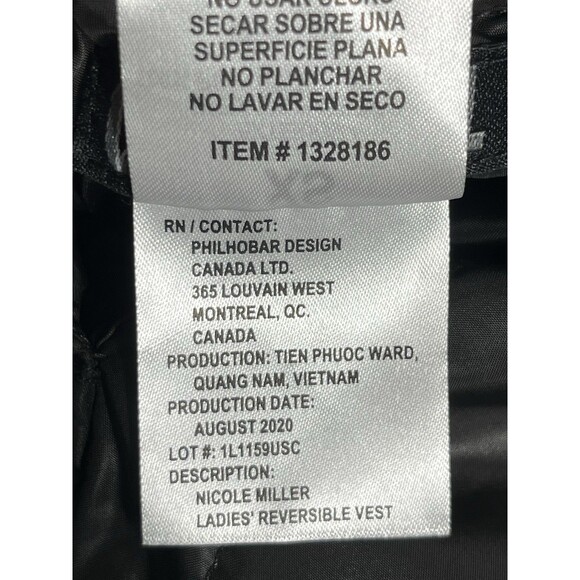 Nicole Miller Ladies' Reversible Vest Black Quilted SZ XS Full Zip - Picture 14 of 15